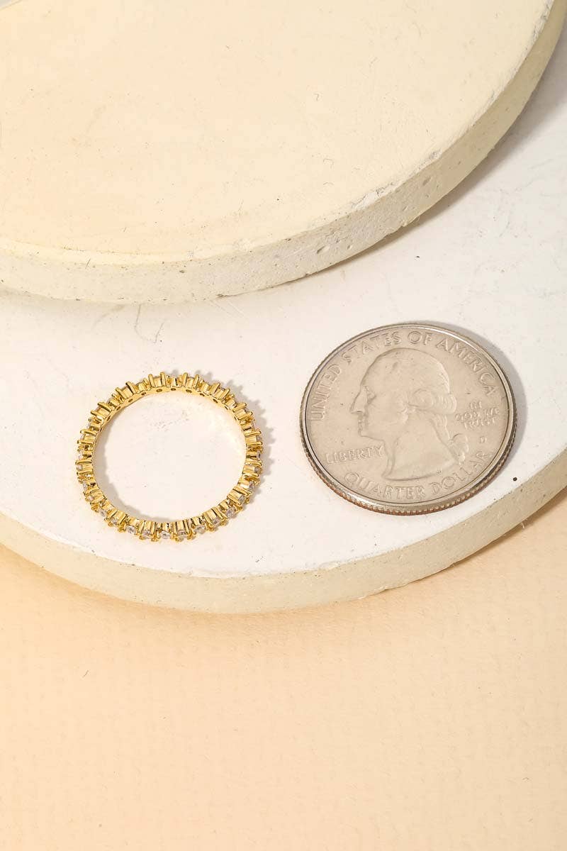 Anarchy Street - Wholesale Band/Stacked Ring - Gold Dipped Delicate Studded Eternity Fashion Ring2