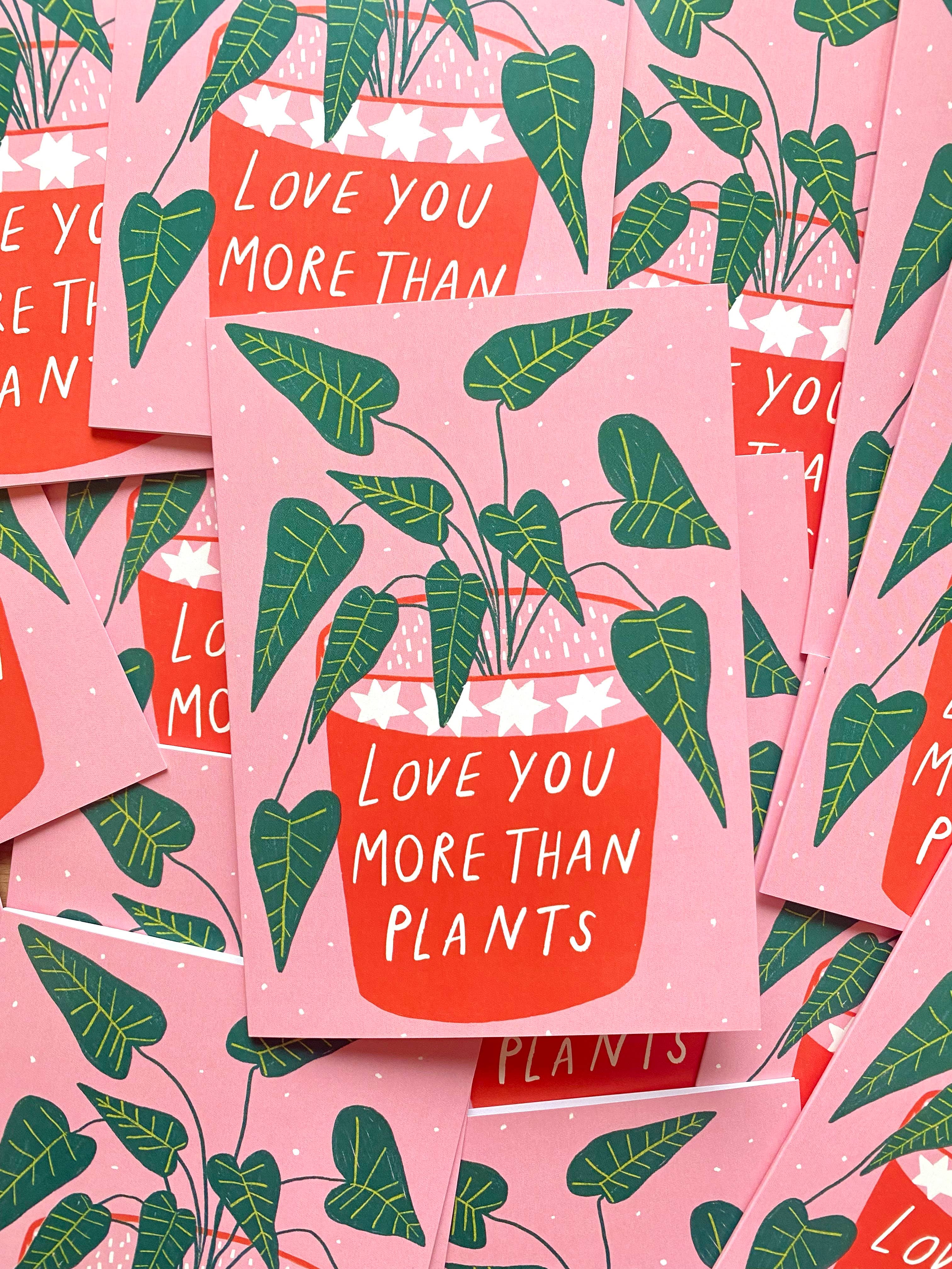 Kerrie Illustrates - Wholesale Valentine's Day Card - Love You More Than Plants Valentines Greetings Card | Punny 2