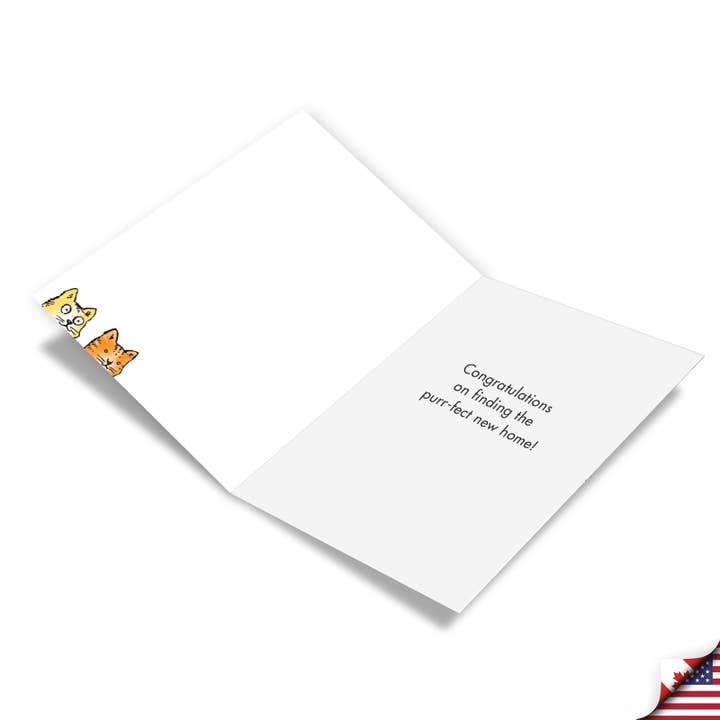 NobleWorks - Wholesale Congratulations Card - 1 Funny New Home Greeting Card - Cat Neighborhood-NobleWorks1