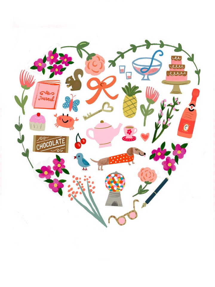 Happy Heart Things Card for wholesale by Little Desk Drawer