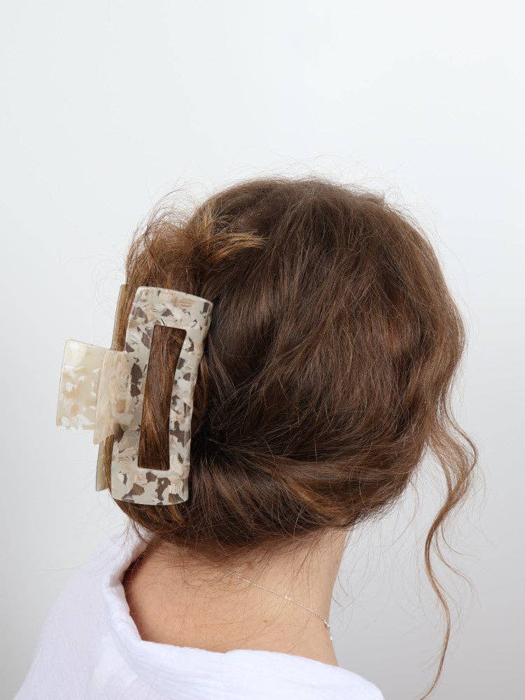Nakoa The Label - Wholesale Hair Clip - Women's - Claw Clip - Jumbo Elongated Rectangle - Oat1