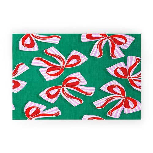 Deny Designs - Wholesale Door Mat - Dominique Vari Words Kitsch Christmas Ribbons Welcome Mat0
