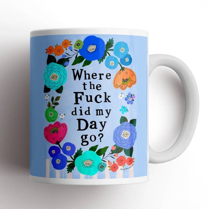 Caneca Where The Fuck Diu My Day Go por atacado de Disrupted Industries