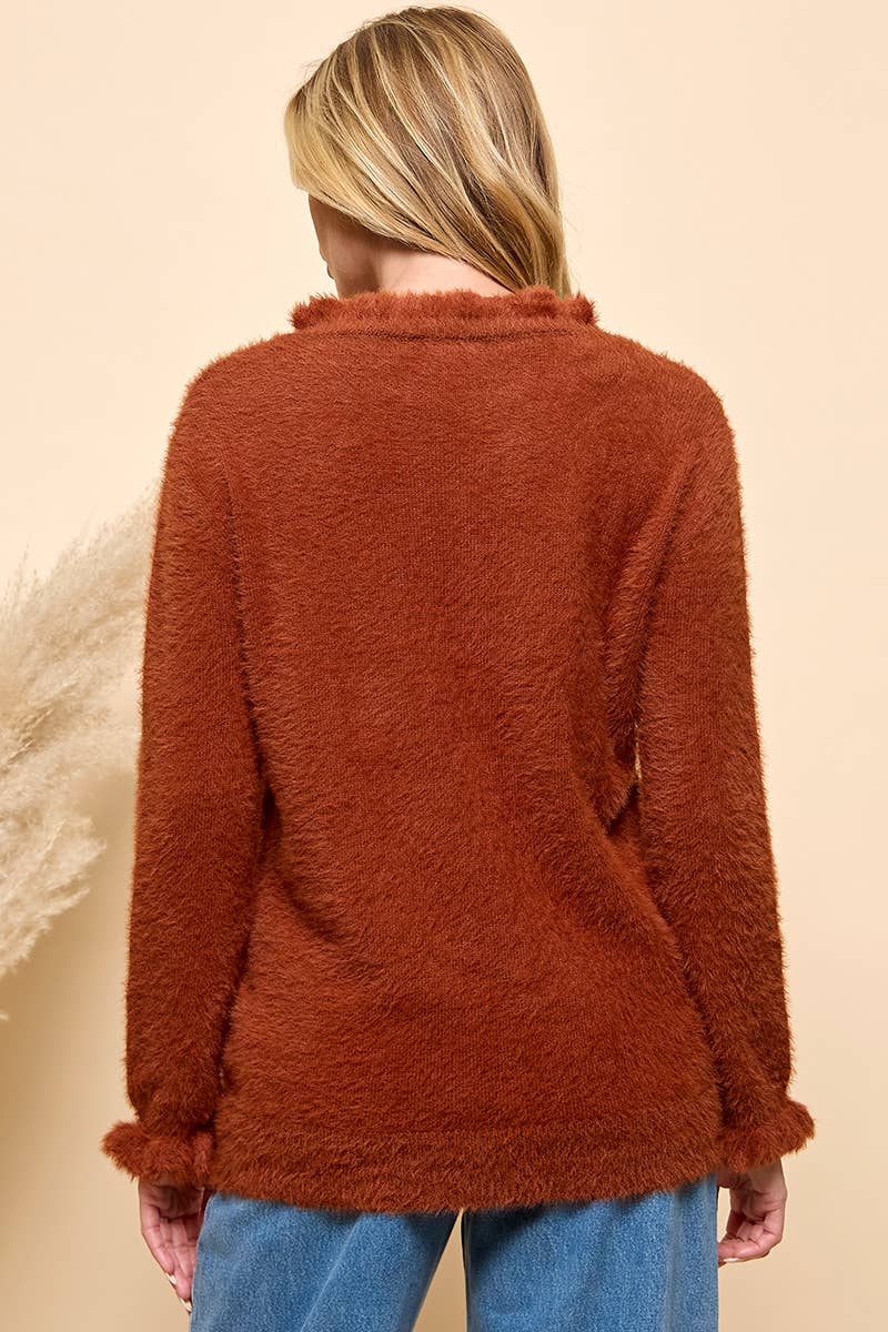 Cezele - Venta al por mayor Jersey de punto - Mujer - Jersey casual de manga larga con volantes3