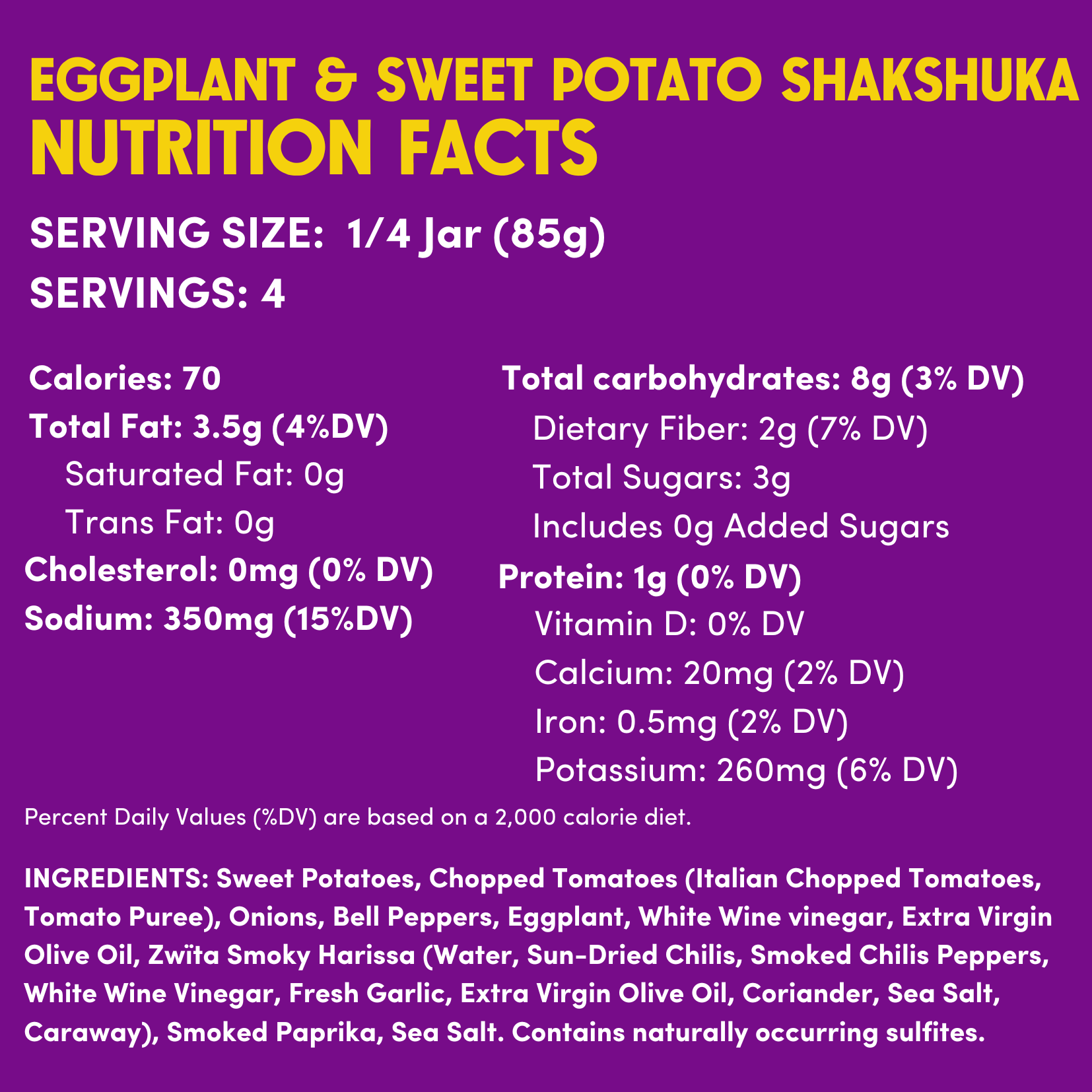 Zwïta - Wholesale Shelf Stable Prepared Meal - Eggplant & Sweet Potato Shakshuka4