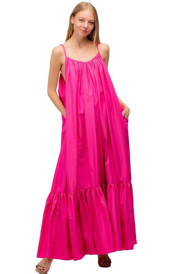 TOV - Vente Robe – femme - [OP4178] Robe à bretelles spaghetti avec dos bas3