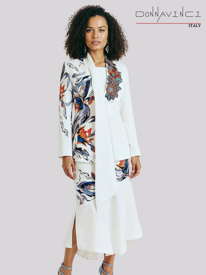 Donna Vinci, Style 12254 - 3pc. Jacket, Cami & Skirt Set for wholesale by Donna Vinci