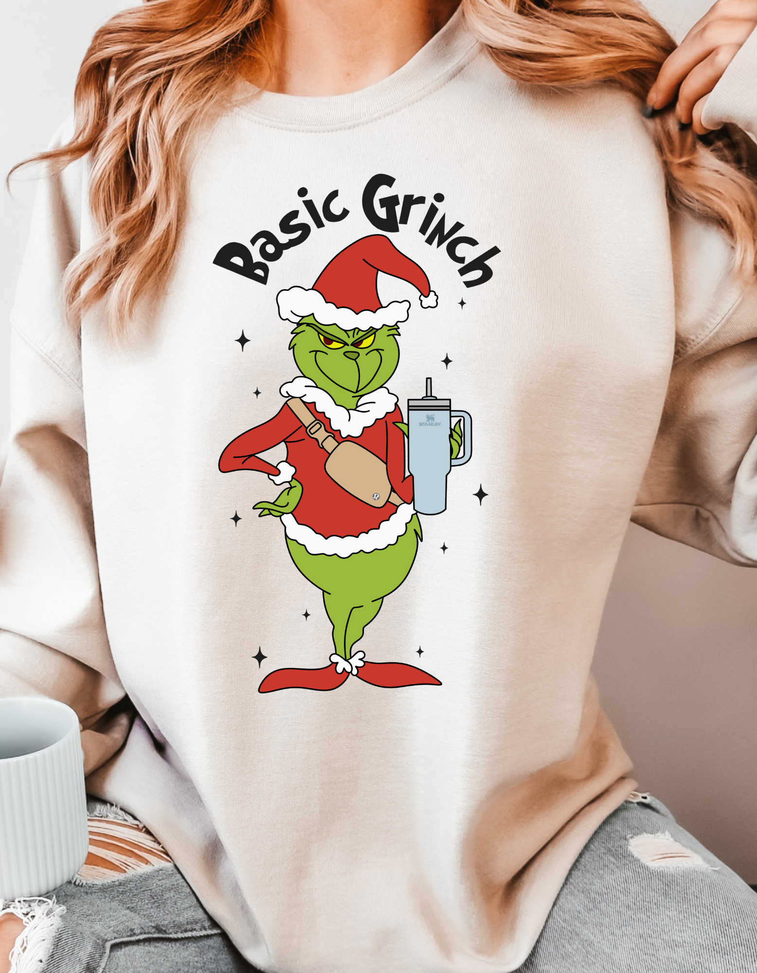 Basic Grinch Stanley Tumbler And Bag SVG, Santa Grinch Christmas