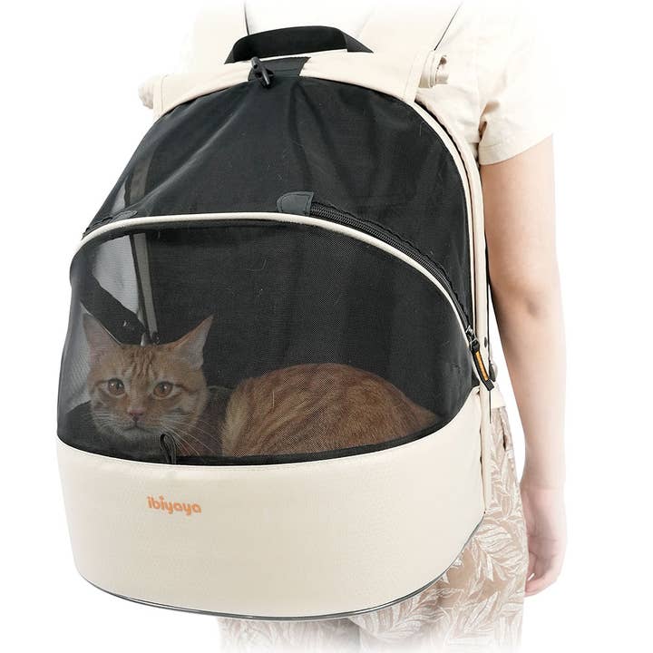 Ibiyaya - Wholesale Pet Carrier - Cat/Dog - Panorama Zipper-free Small Pet Travel Carrier Backpack Front