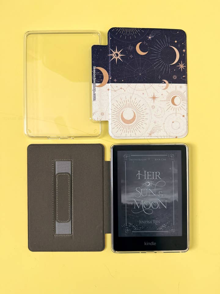 The Best of Both Kindle Case Cover with Clear Back and Cover Strap - Night and Day - 11th + 12th Gen Paperwhite and Kindle Basic for wholesale by LemonLee