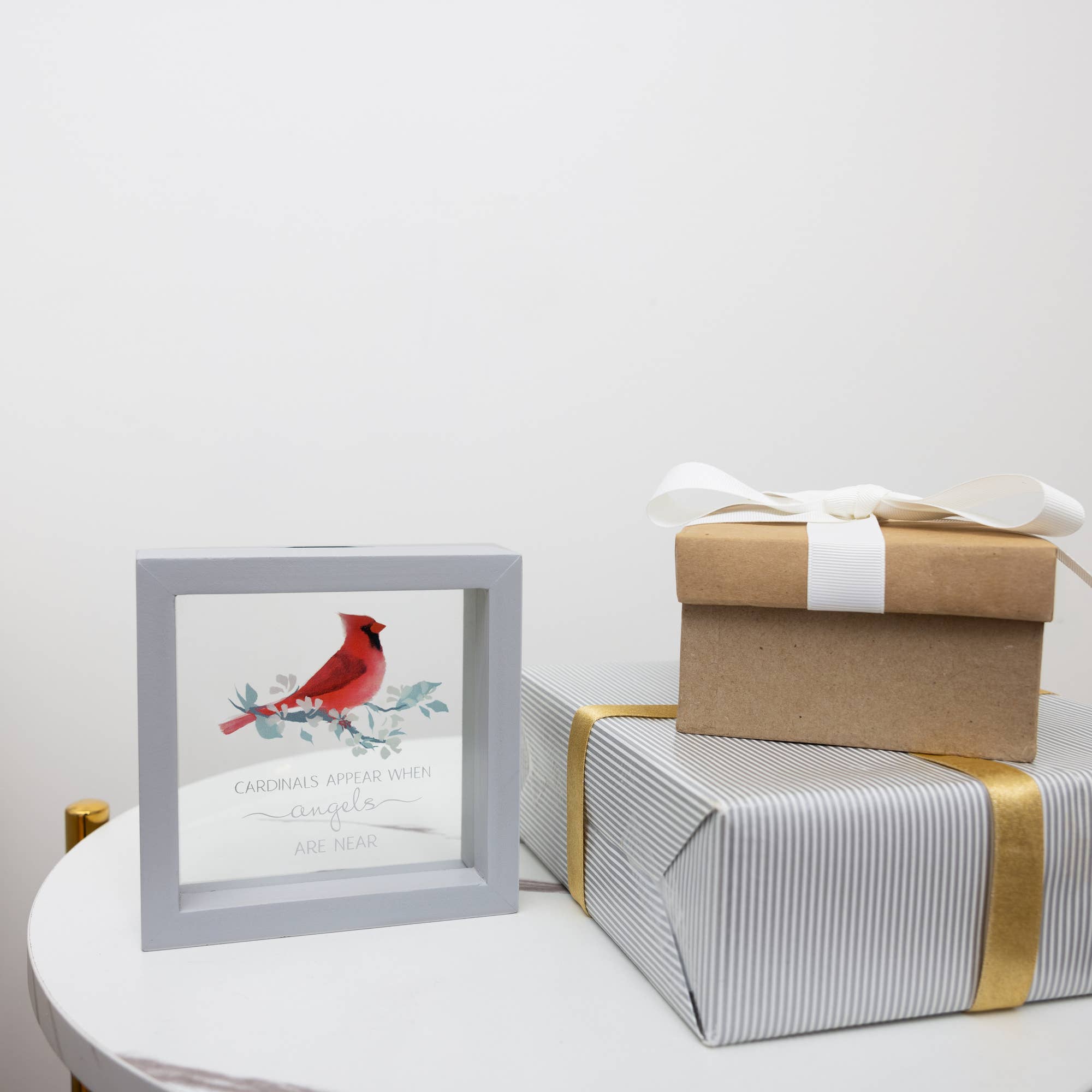 Pavilion - Wholesale Plaque - Cardinals Appear - 5" x 5" Framed Glass Plaque2