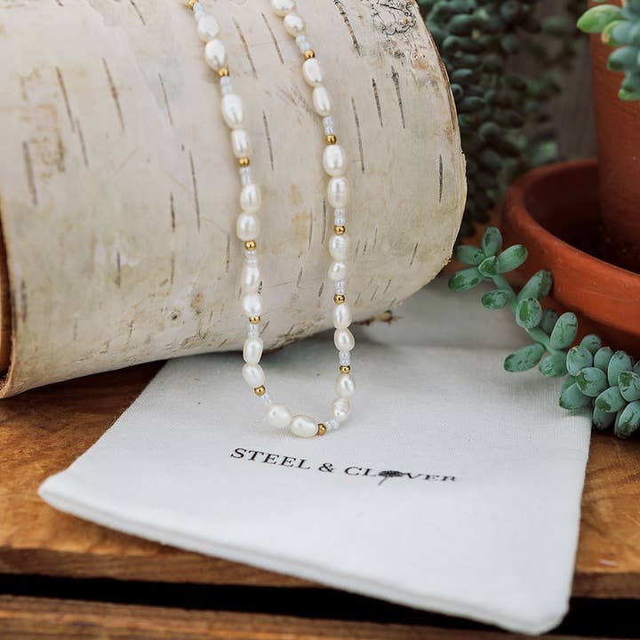 Steel & Clover - Wholesale Beaded/Pearl Necklace - Girouxville Pearl & Bead Necklace