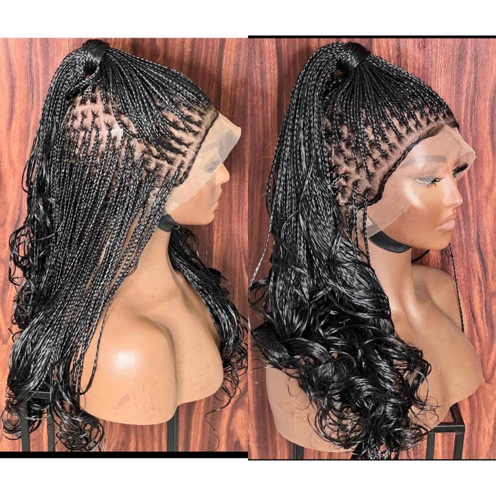 Lamuskwigs - Wholesale Wig/Hair Piece - Curly Box Braided wig for black women full lace goddess wig3