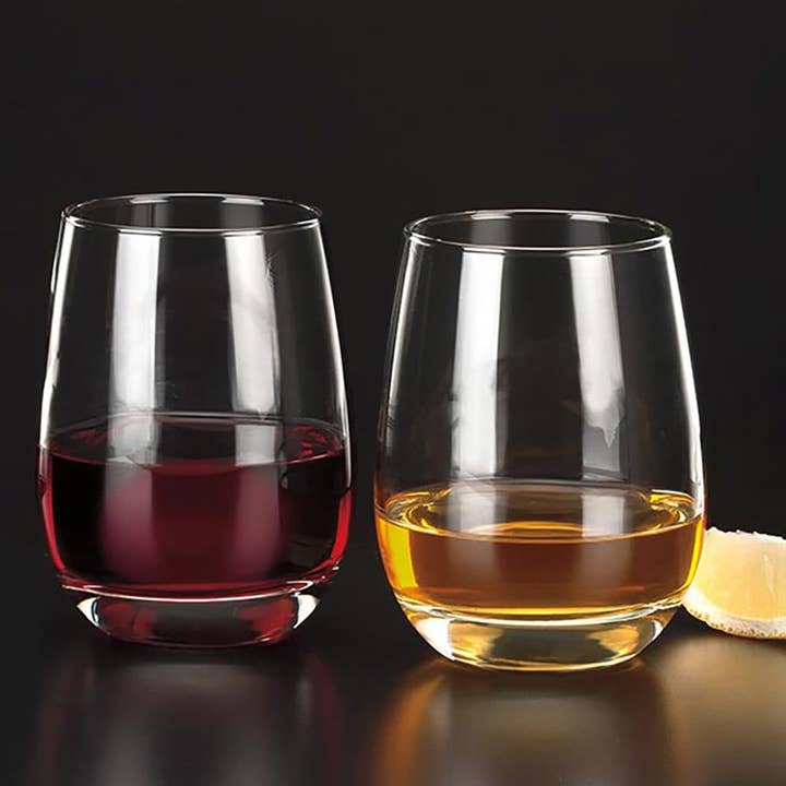 Libbey - Wholesale Wine Glass - Libbey Stemless Glasses, Clear, 15.25-ounce, Set of 12