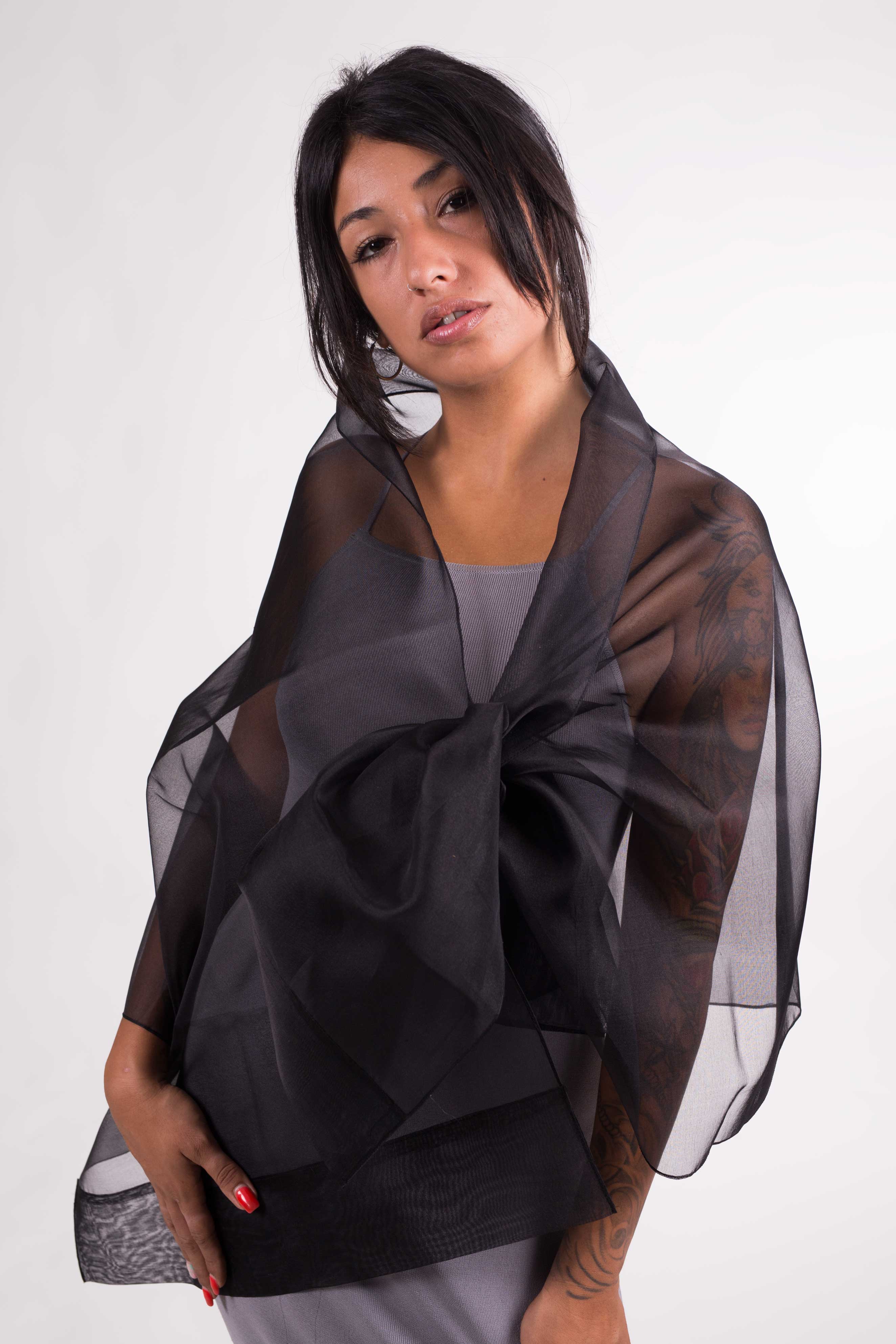 MR Complements - Venta al por mayor Chal - Mujer - Chal de Organza Seda Natural10