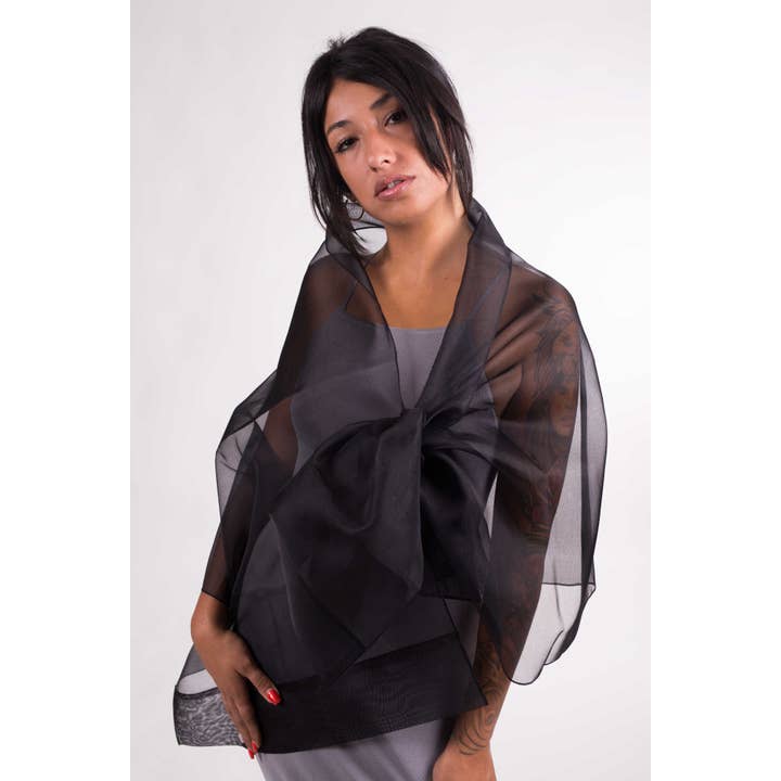 MR Complements - Venta al por mayor Chal - Mujer - Chal de Organza Seda Natural10