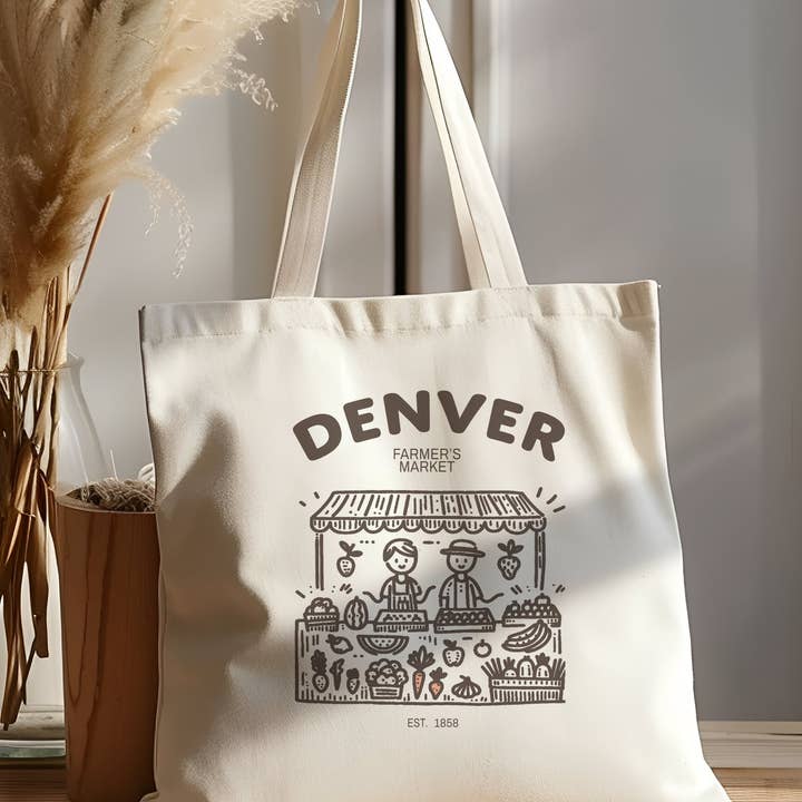 Soil Comforts – Engroshandel Tote bag - Unisex – Denver Farmers Market Muleposer med Vintage Design1