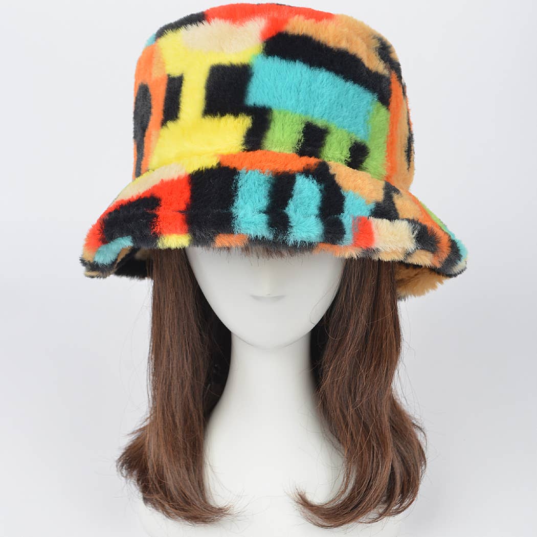 Multicolor Multi Color Fur Bucket Hat for wholesale on Faire3