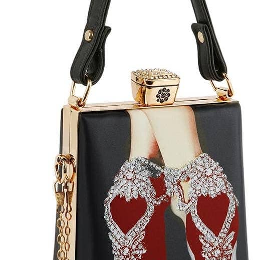 Petit sac à main imprimé talons rouges rétro pour la vente par Handbag Express