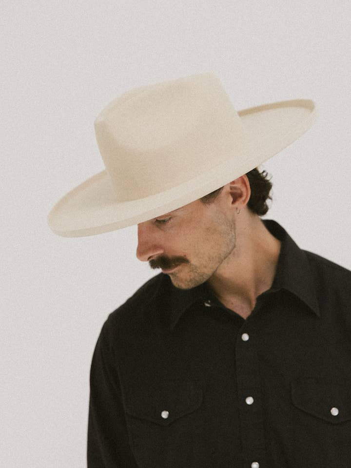 FIVE POINTS WIDE BRIM FEDORA HAT for wholesale by Gigi Pip