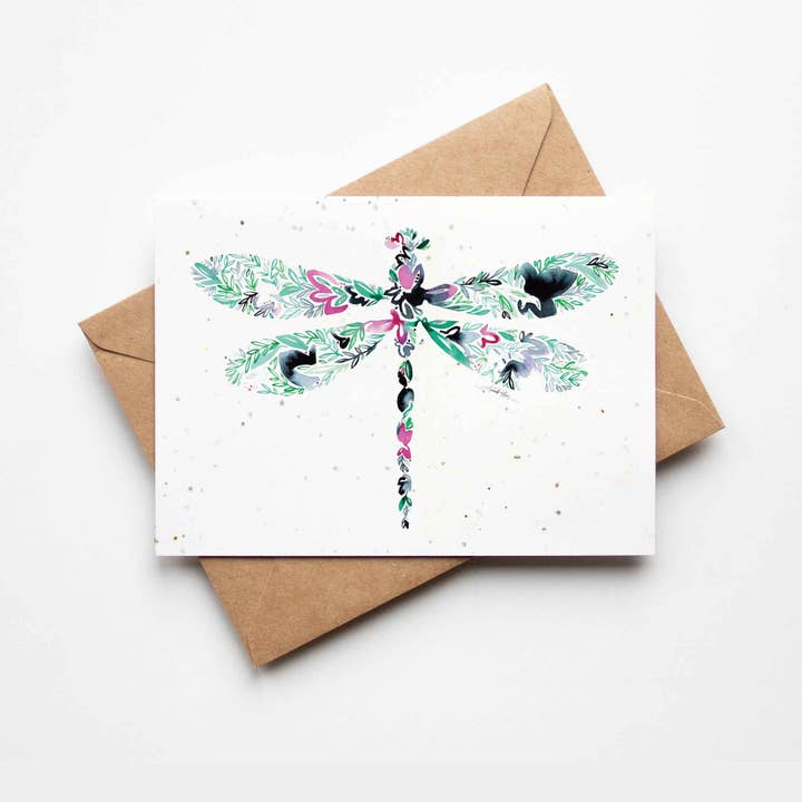 Amanda Klein Co. - Wholesale Everyday Greeting Card - Dragonfly Plantable Greeting Card