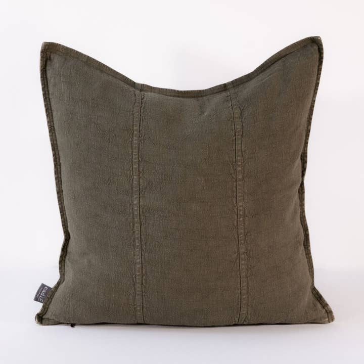 Copricuscino in Lino Luca - Verde Muschio per la vendita all'ingrosso da parte di Eadie Lifestyle