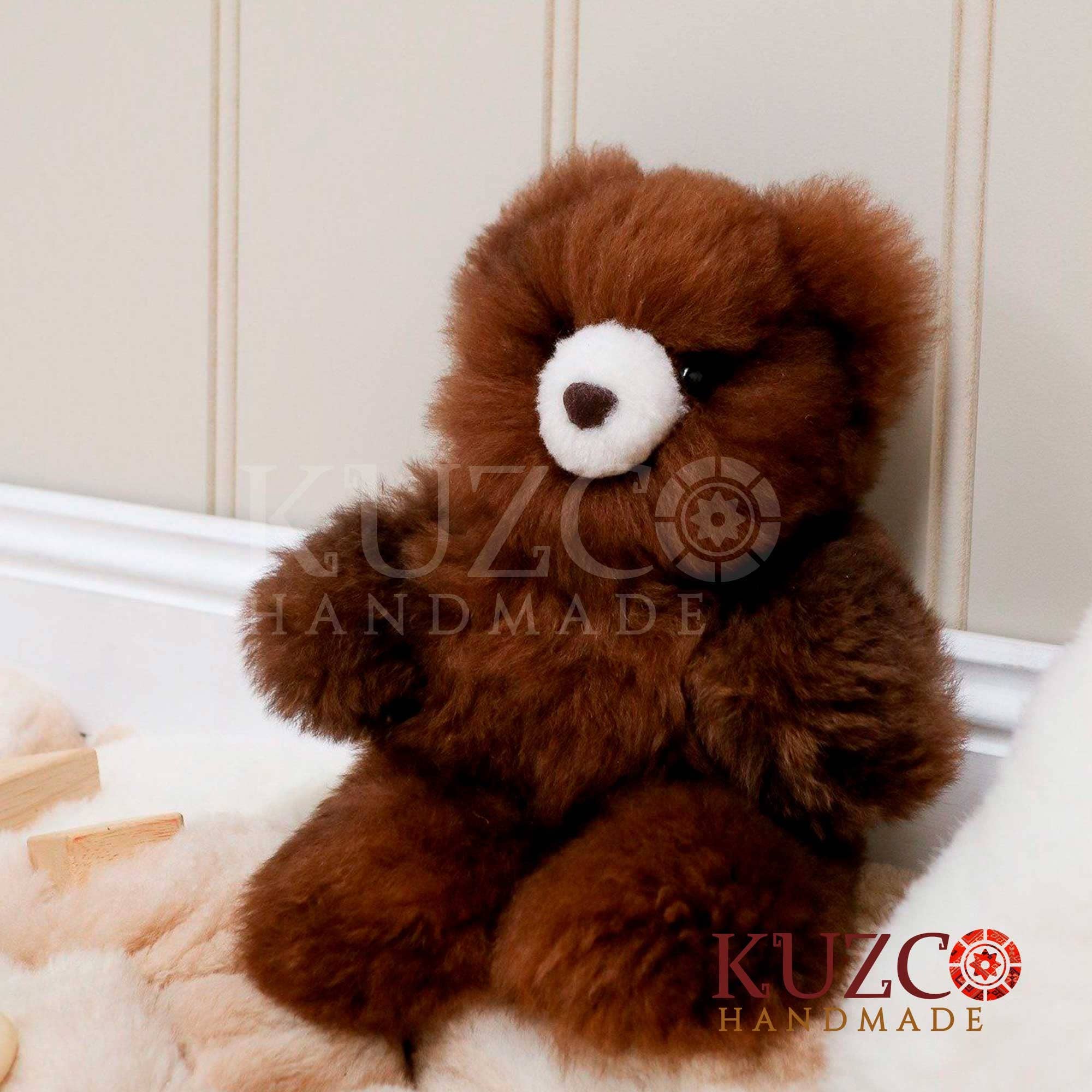 KuzcoHandmade - Vendita all'ingrosso Peluche - Bambini e neonati - Orso di peluche in pelo di alpaca - Morbido e ipoallergenico0