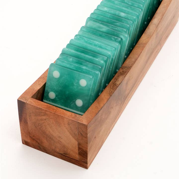 Juego de dominó (Aqua) de 28 fichas para venta al por mayor de Expo Bazaar