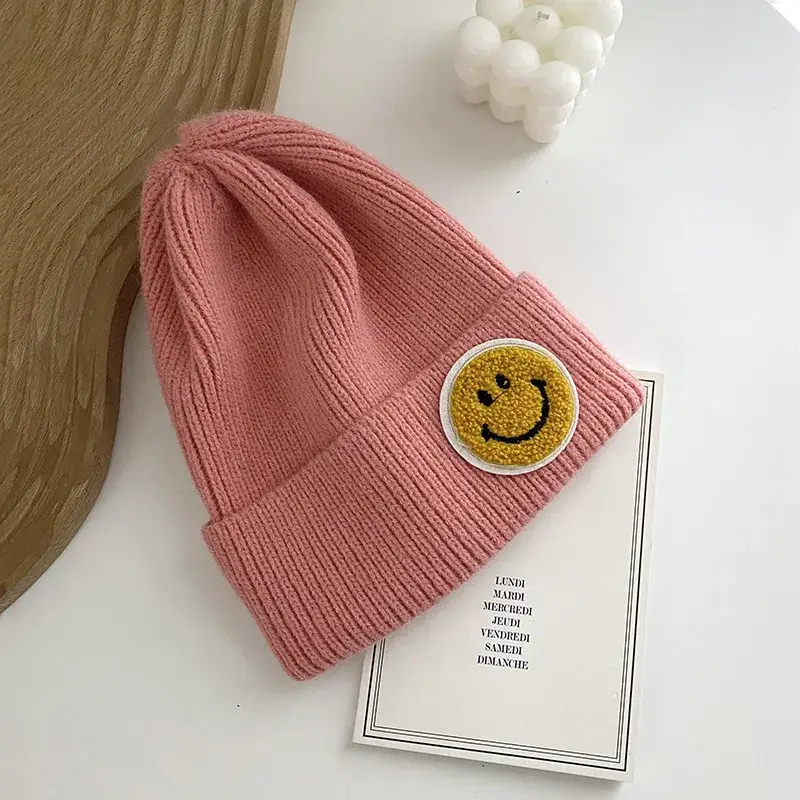 Sweet Cherry Sky - Wholesale Beanie - Women's - Smiley Face Beanie Cap Hat Assorted Colors9