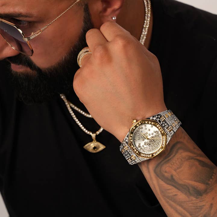 Ombré iced out watch for wholesale by Glam Bar Bazaar