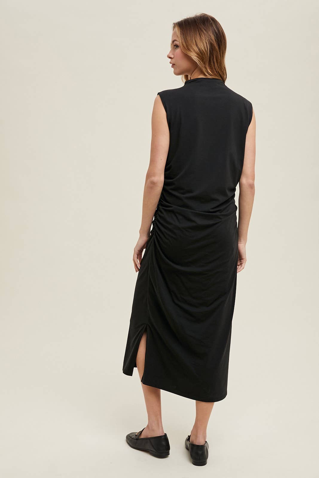 Wishlist Apparel - Wholesale Dress - Women's - DRAPED MOCK NECK MIDI KNIT DRESS / WL25-109872