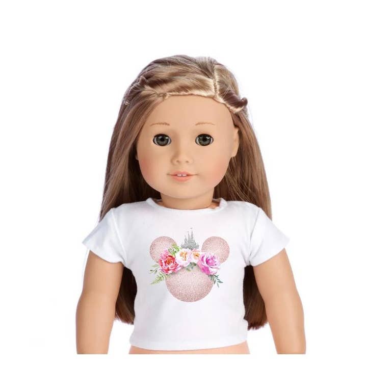 Princess Mouse Ears Floral Doll & Kids Matching T-Shirts for wholesale by Hatch & Hug