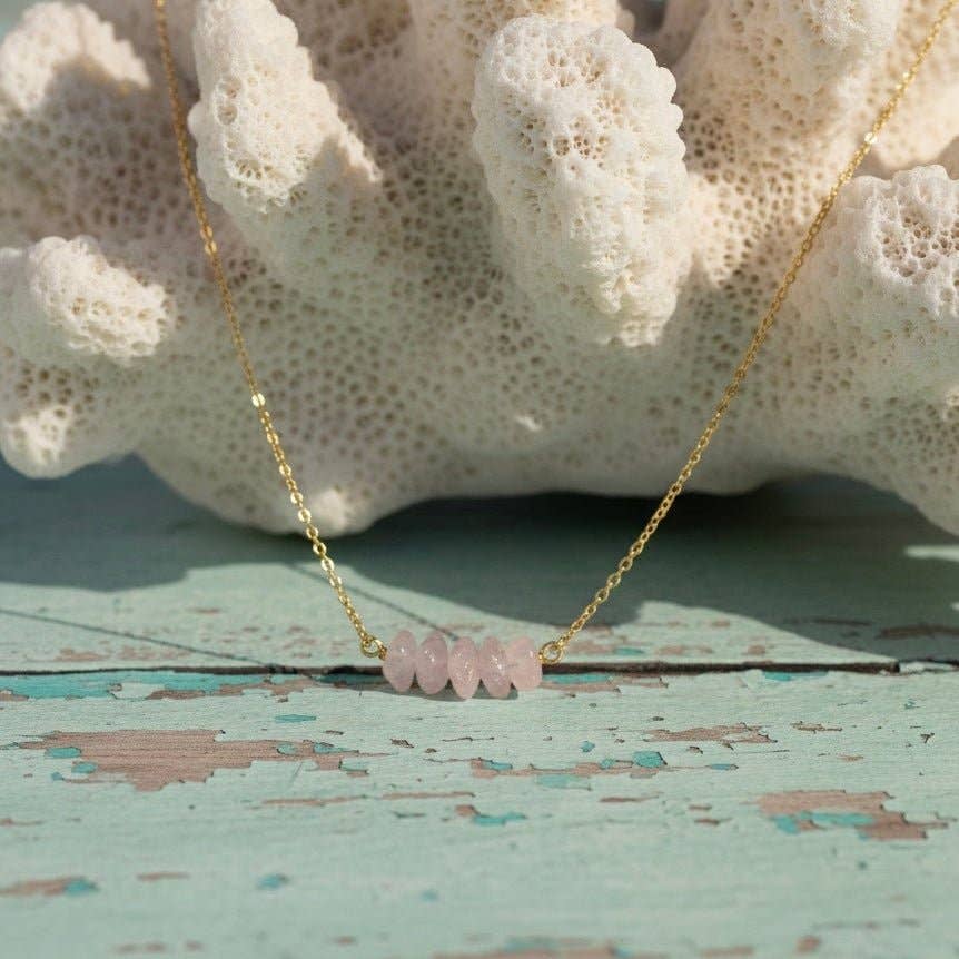 OE! - Wholesale Beaded/Pearl Necklace - FRAMMENTI MARINI ROSA - Collana con chips di Quarzo1