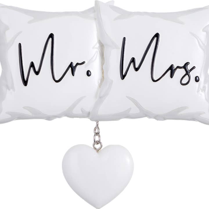 Mr. & Mrs. Pillows Personalized Ornament for wholesale by PolarX Ornaments