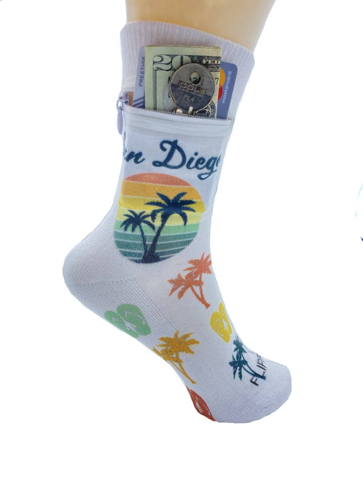 Chaussettes à fermeture éclair San Diego pour la vente par Flippysox