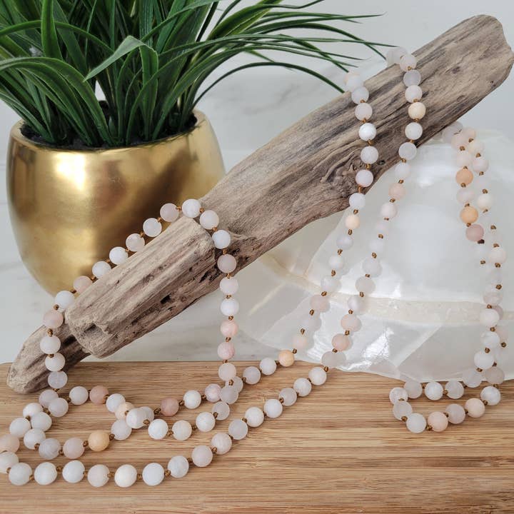 COLAR ROSA AVENTURINA MATE 60" por atacado de Naturally Stoned