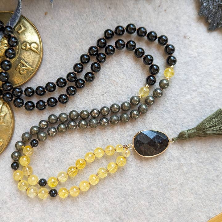 Samadhi Mala Beads - Venta al por mayor Collar de cuentas de oración - Abundancia y protección financieras 108 Japón