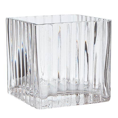 Angle - Wholesale Vase - Square Clear Glass Vase Sm