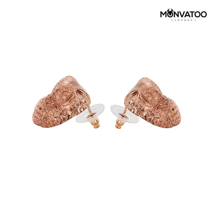 Rose Gold Owl Earrings for wholesale by MONVATOO London