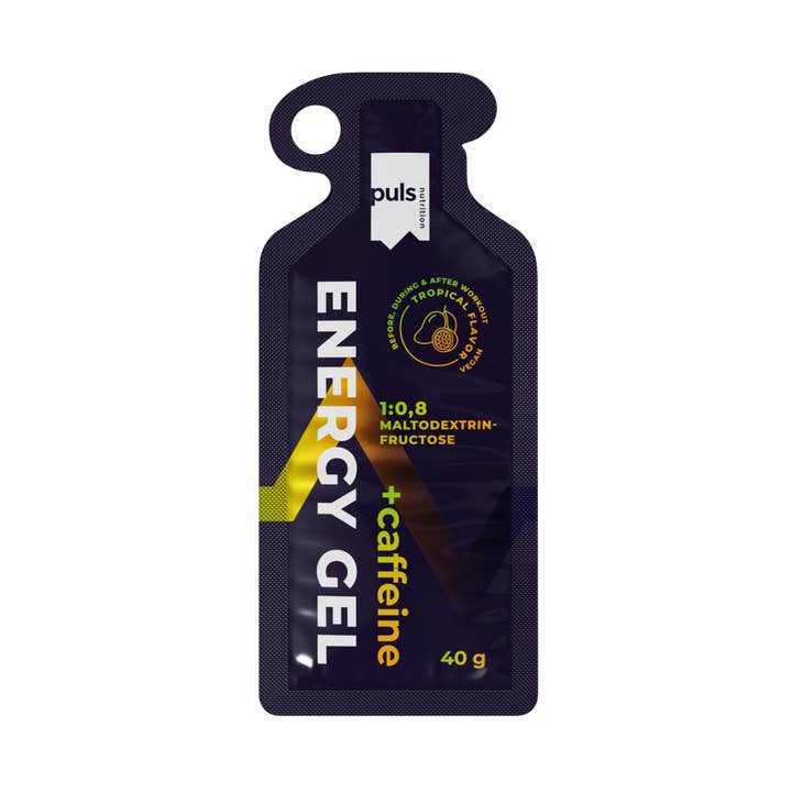 GEL ÉNERGÉTIQUE+caféine Tropical 40 g pour la vente par Puls Nutrition