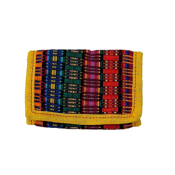 Pichincha - Wholesale Wallet - Women's - Woven Striped Guatemalan Velcro Trifold Wallet6