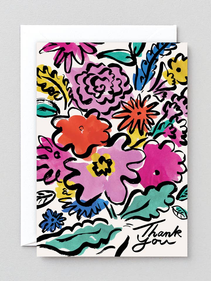 Carte de vœux arrangement floral de remerciement pour la vente par Wrap (US duties paid)