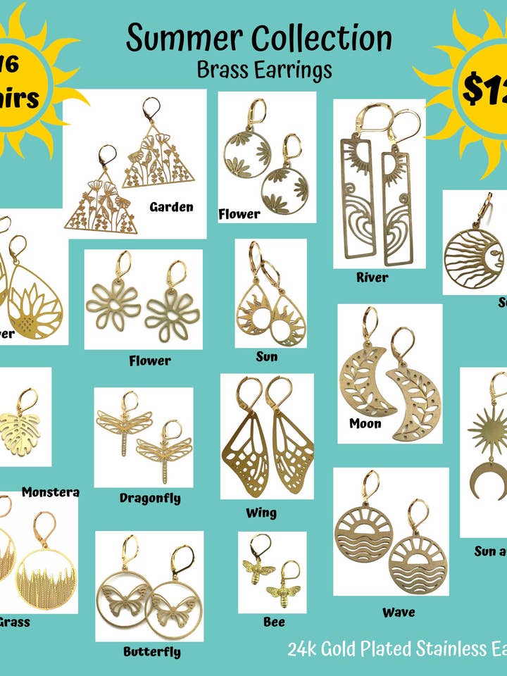 Sommer Messing Øreringe Kollektion for engroshandel hos Dreamspirit