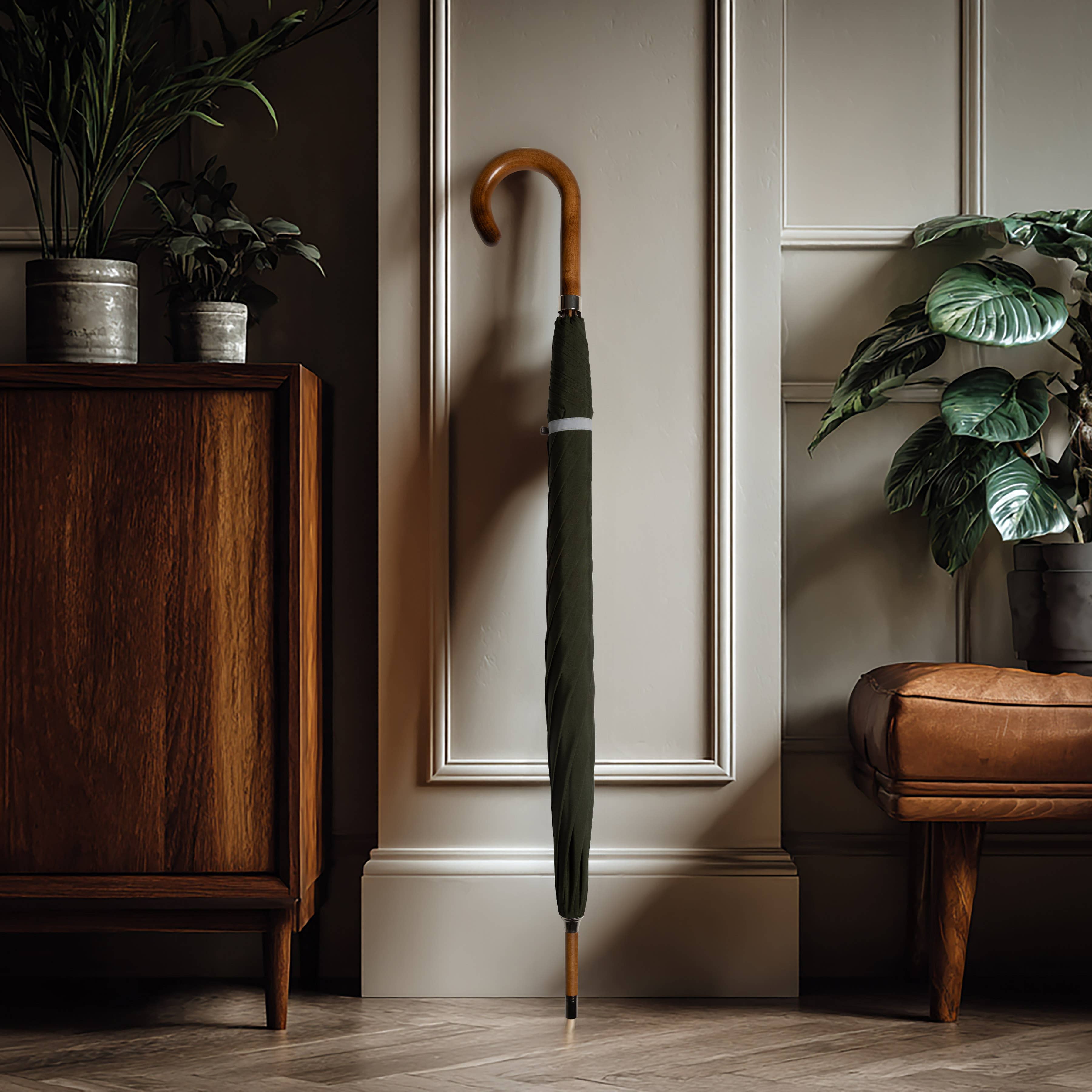 Heating & Plumbing London – wholesale Umbrella – Unisex – British Umbrella, Beech & Maple - Racing Green/Grey2