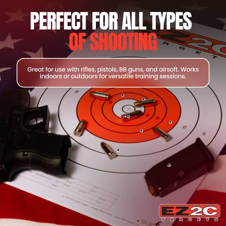 EZ2C Targets - Wholesale Sporting Accessories - 25 EZ2C Targets Style 12: Paper Targets for Shooting Range B16 USA MADE 11"x17" Pad of 257