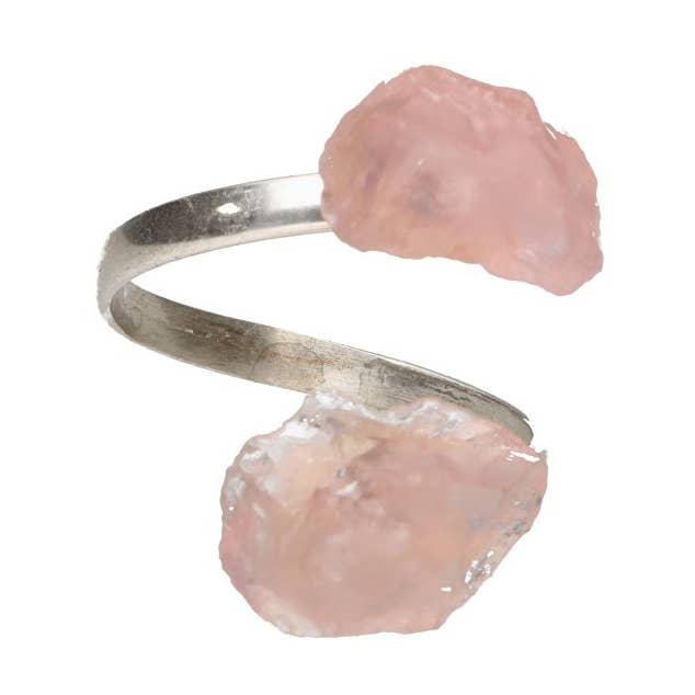 Raw Rose Quartz Silver Ring for wholesale by Vives de la Cortada S.L