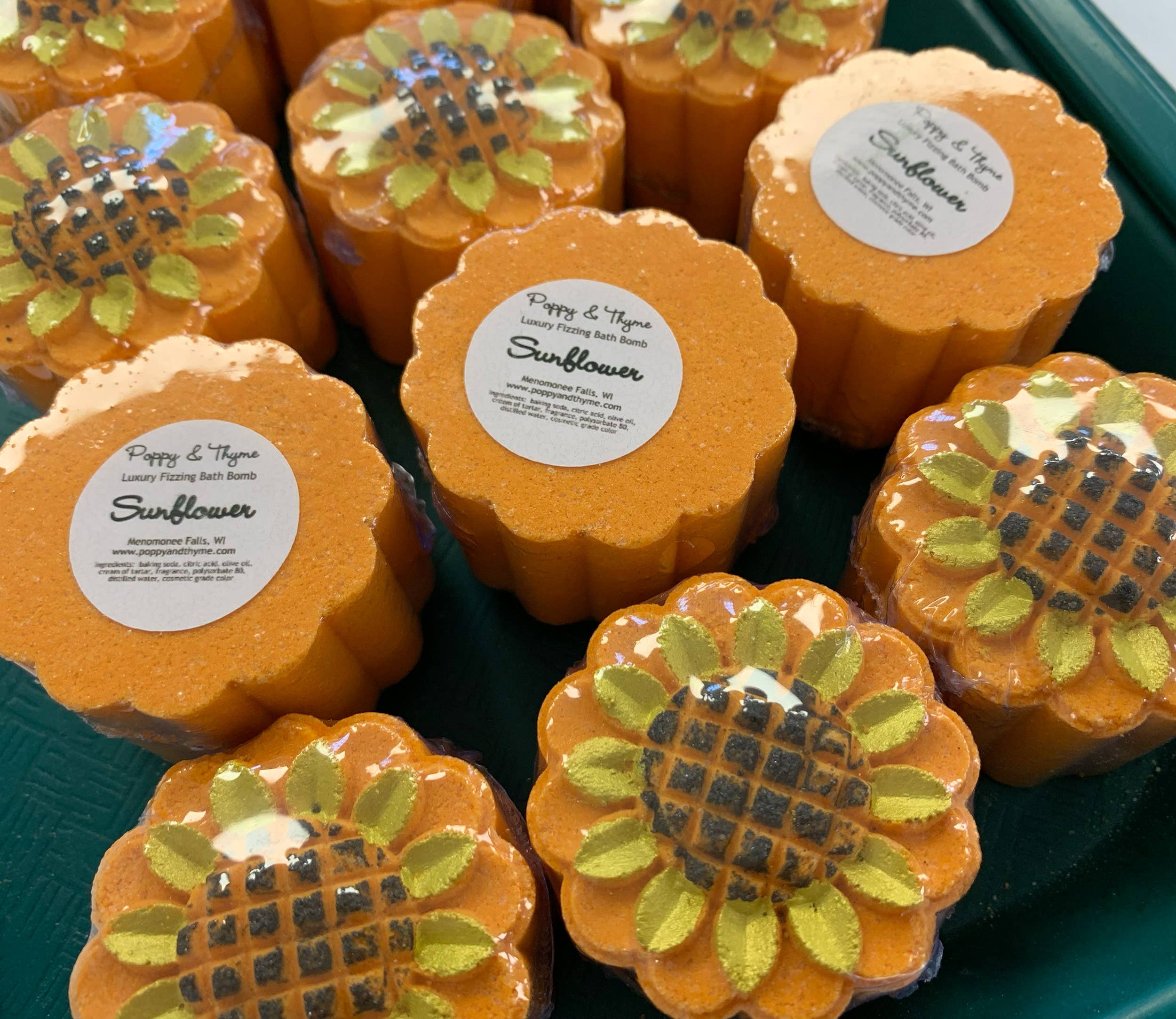 Poppy & Thyme - Wholesale Bath Bomb/Fizz - Sunflower Mini Bath Bomb1