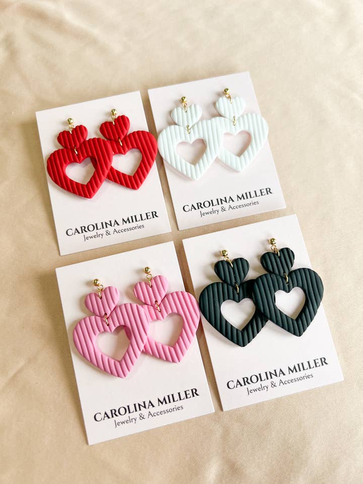 Valentine-øreringe - Øreringe af polymerler for engroshandel hos Carolina Miller