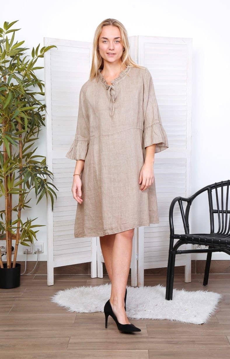 LÉA & LUC - Wholesale Dress - Women's - Short dress in 100% linen REF.134447