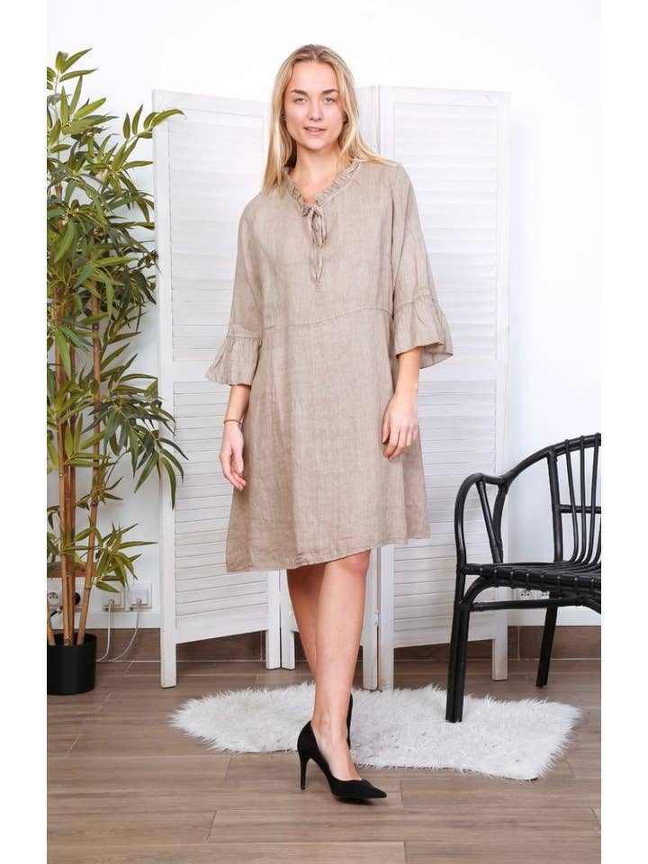 LÉA & LUC - Wholesale Dress - Women's - Short dress in 100% linen REF.134447